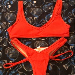 Red thong Bikini